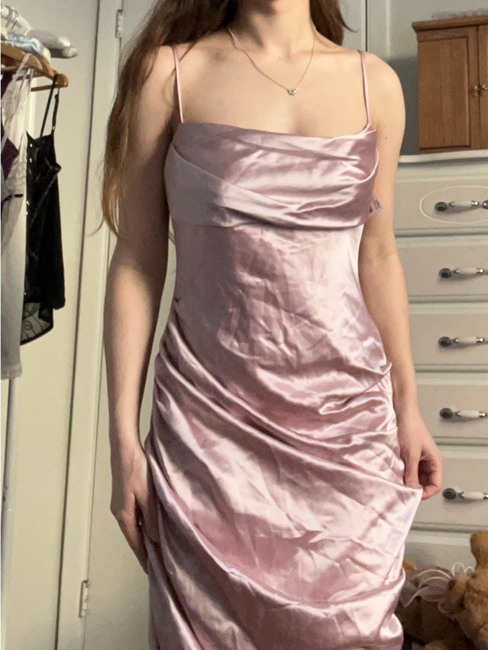Satin Semi-Formal Dress~Dusty Pink